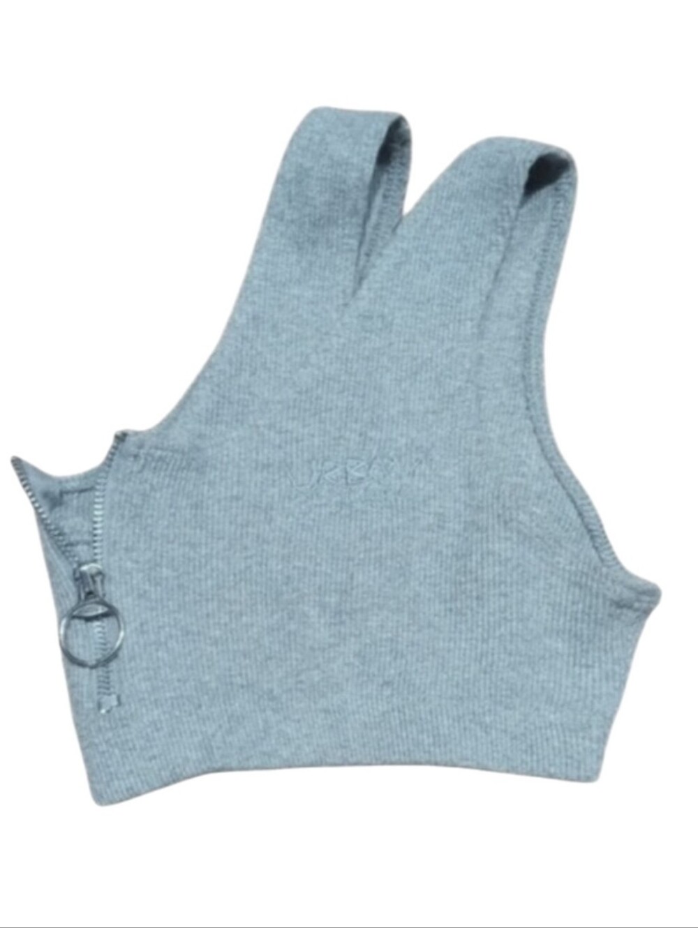Urban Outfitters Heather Gray Ribbed Zip-Front Bralette